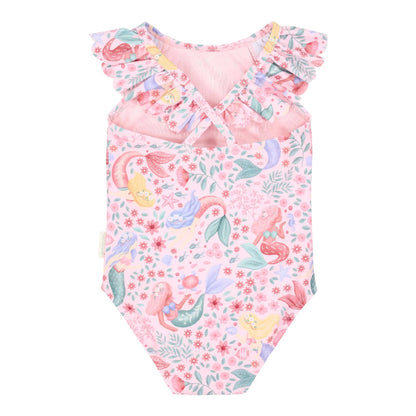 Costume da Bagno Bimba 'Dreamy Mermaid' (Bottoni al Cavallo e Volant)