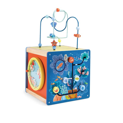 Cubo multi attività in legno - in fondo al mare