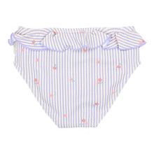 Costume da Bagno Bimba 'Dreamy Stripes' Lilla (con Volant e Tessuto Eco-Friendly)