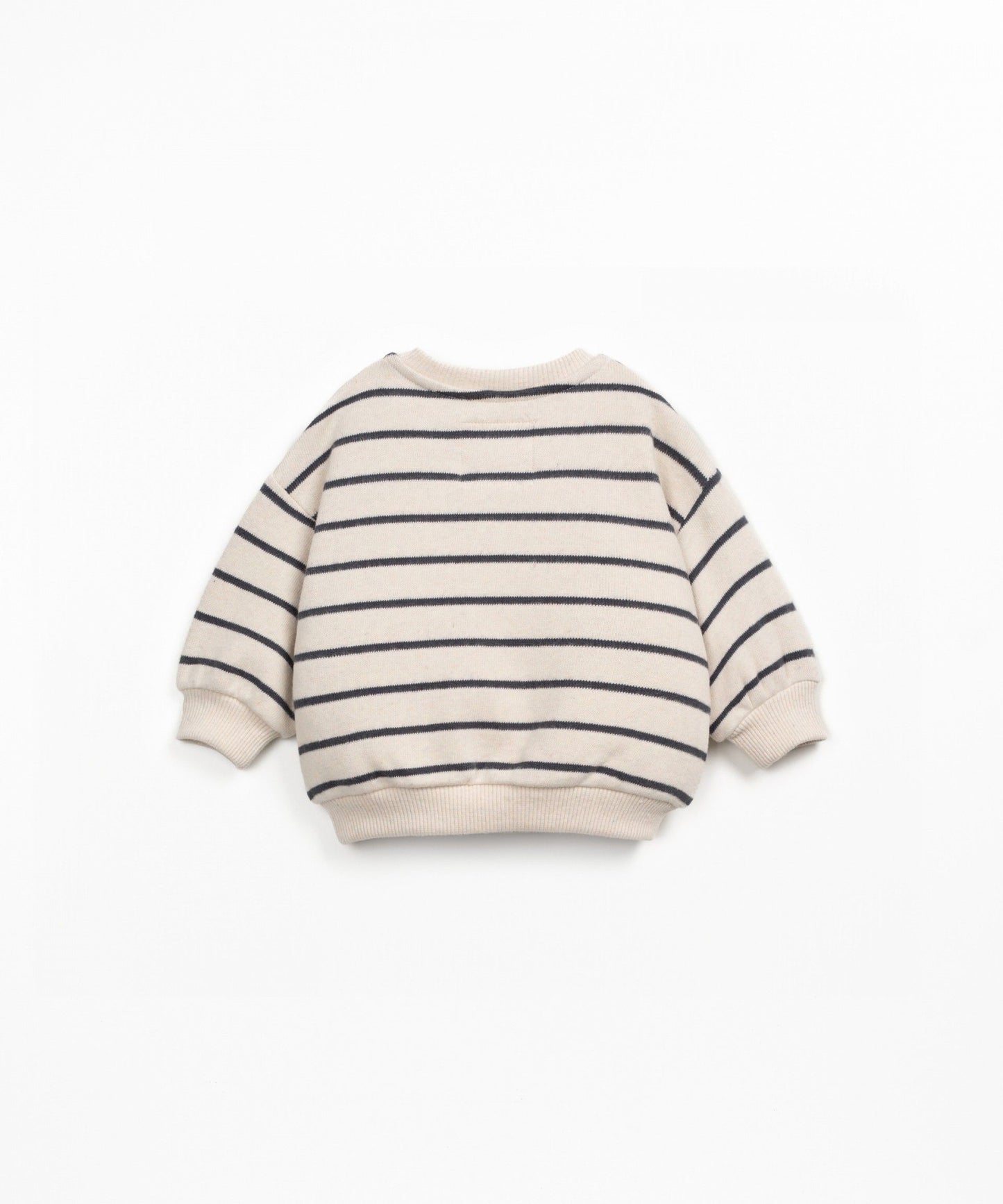 Felpa in cotone a righe - 89% Cotone rigenerato