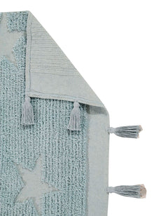 Tappeto Hippy Stars Aqua Blue - 120x175cm - Lavabile in lavatrice