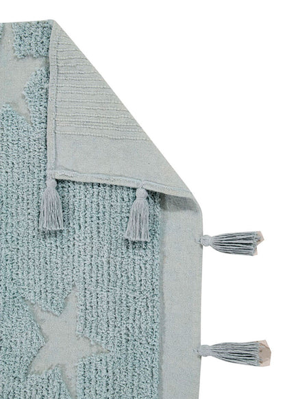 Tappeto Hippy Stars Aqua Blue - 120x175cm - Lavabile in lavatrice