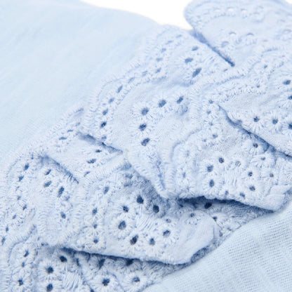 Maglietta Bambina in Cotone Biologico - Azzurra con Volant 'Lovely'