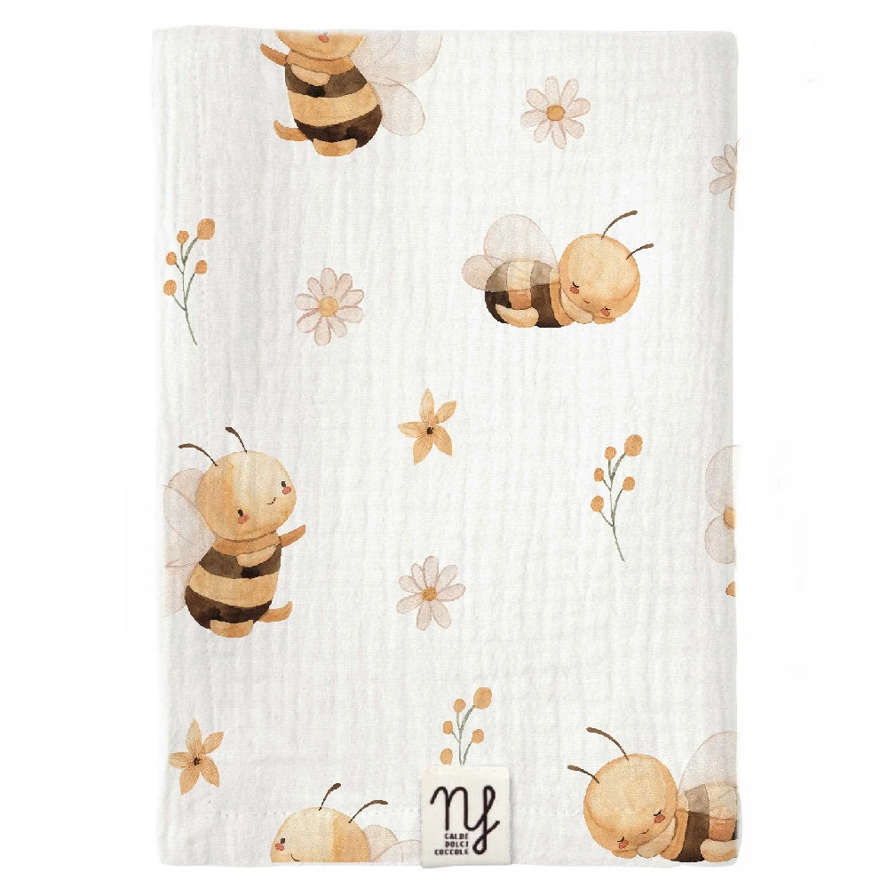 Mussola per neonato in doppia garza di Cotone (Multiuso e Made in Italy) - 90x65cm