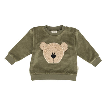 Maglioncino ricamato Teddy in cotone biologico