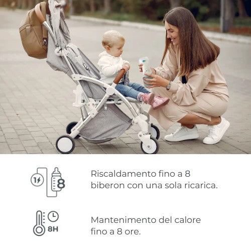 Scaldabiberon portatile universale - riscalda il latte in 4 minuti
