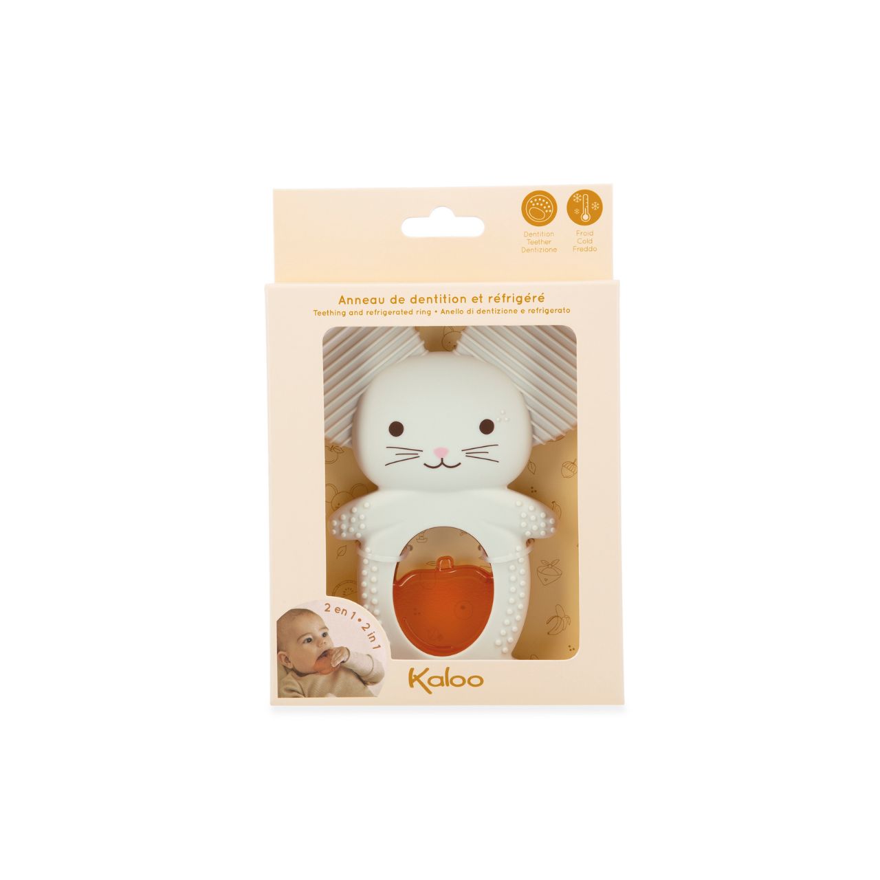 Massaggiagengive Refrigerante con Anello in Silicone Duo Kaloo