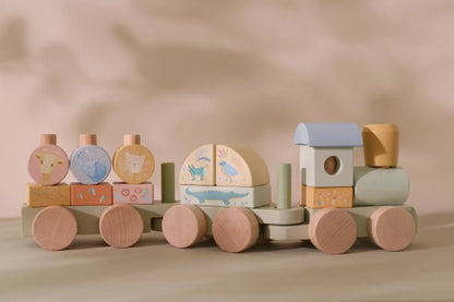 Trenino in legno con blocchi SFC - Safari Friends