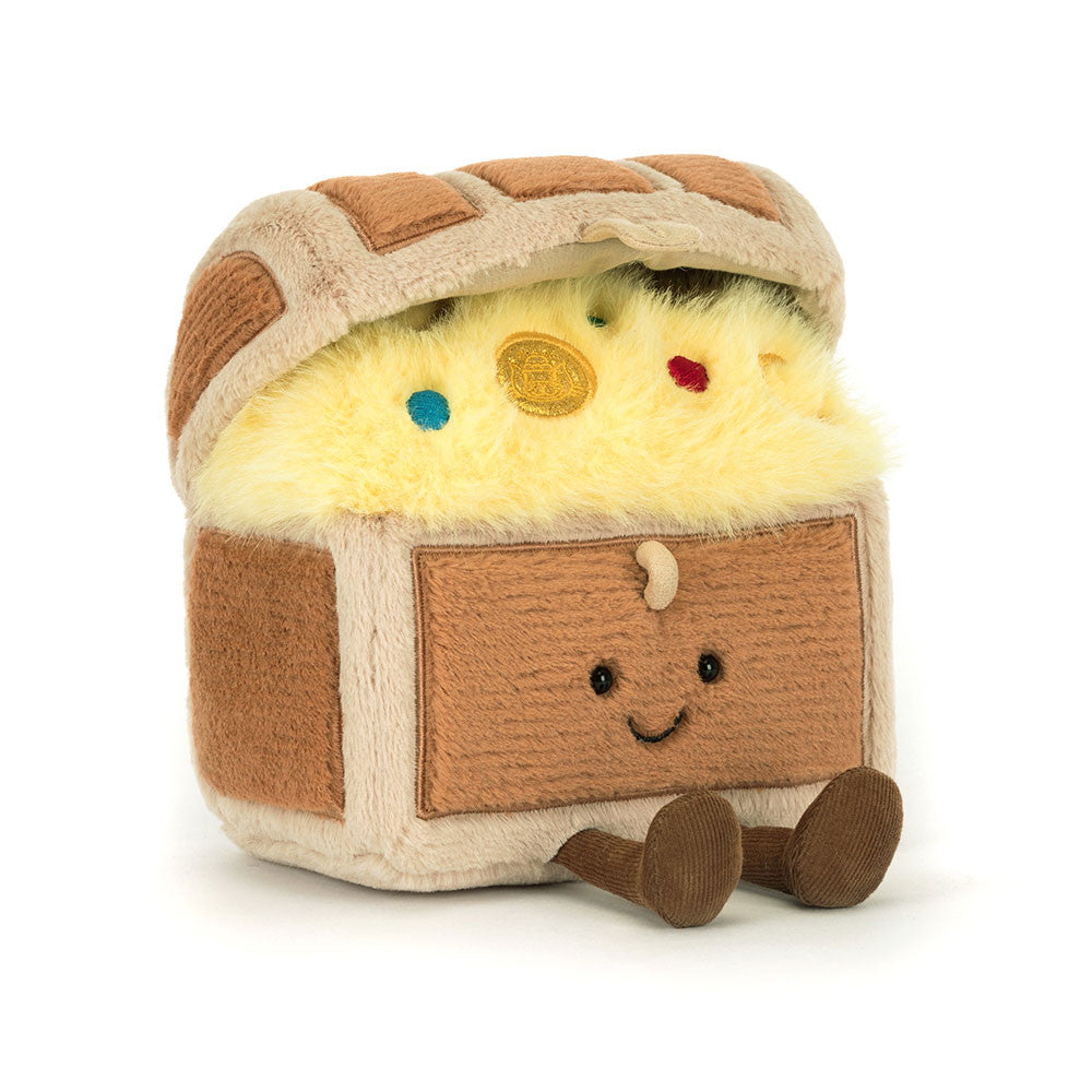 Peluche morbido scrigno del tesoro