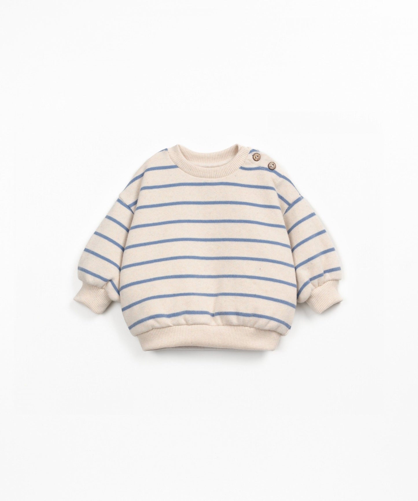 Felpa in cotone a righe - 89% Cotone rigenerato