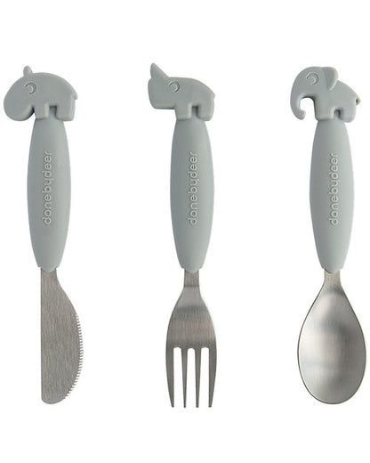 Set 3 posate anti-scivolo - acciaio inossidabile