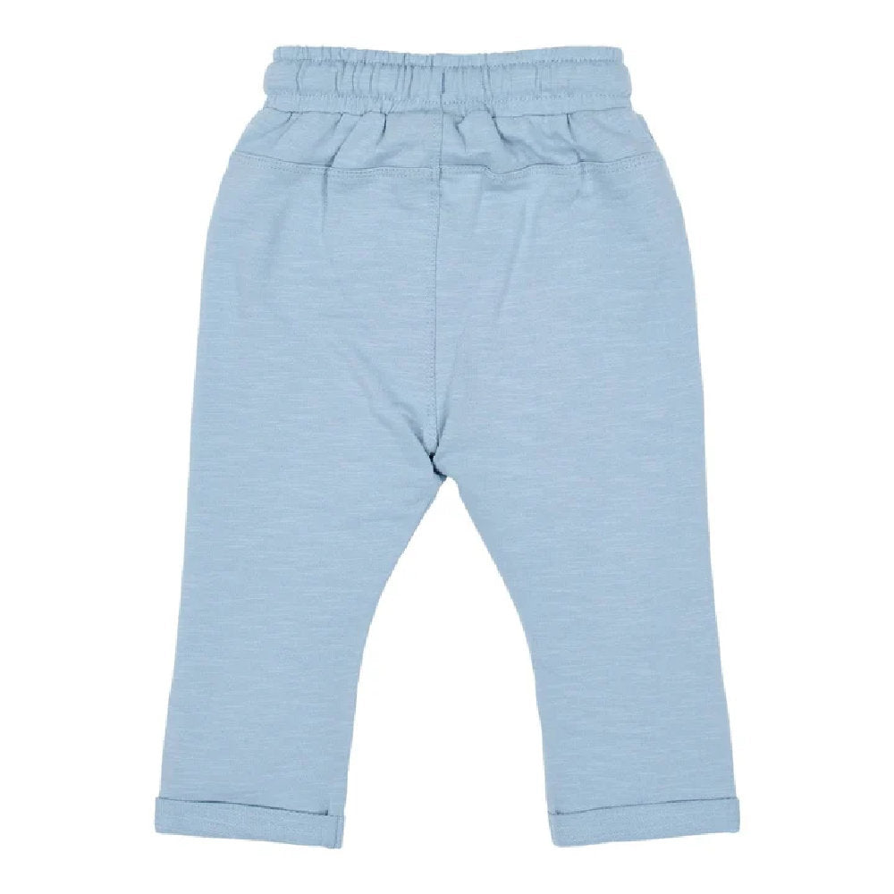 Pantaloni Sportivi Bambino in Felpa Leggera di Cotone Biologico - Steel Blue