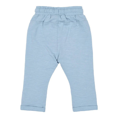 Pantaloni Sportivi Bambino in Felpa Leggera di Cotone Biologico - Steel Blue