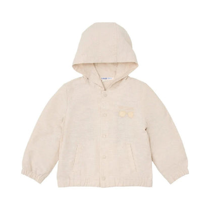 Cardigan con Cappuccio Bambino in Cotone Biologico - Sabbia Melange