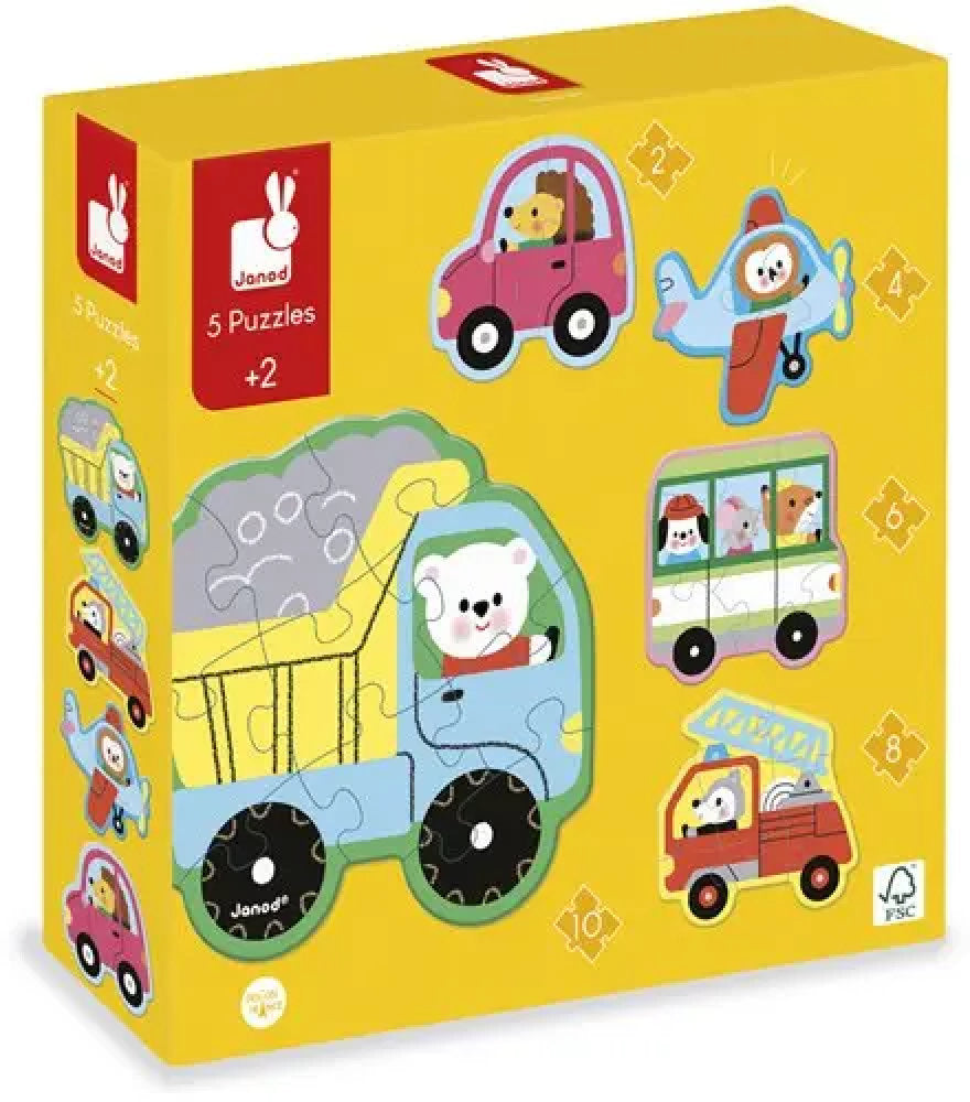 5 Puzzle evolutivi in cartone - Dai 3 anni