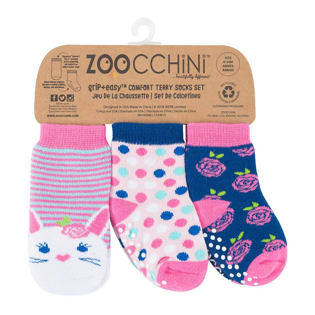 Calzini Antiscivolo Grip+Easy  0-24 mesi -  Pacco da 3pz