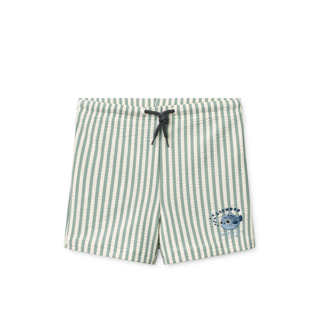 Pantaloncini da Bagno in Seersucker Anti-UV 40+ - Regolabili e in Tessuto Riciclato GRS