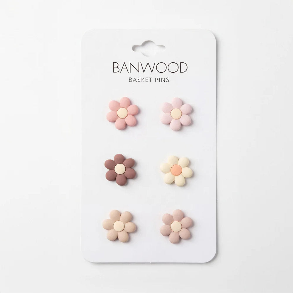 Spille Decorative Banwood Pins per Cestino – Tema Giurassico (Set da 6 Pezzi)