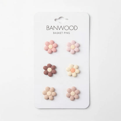 Spille Decorative Banwood Pins per Cestino – Tema Giurassico (Set da 6 Pezzi)
