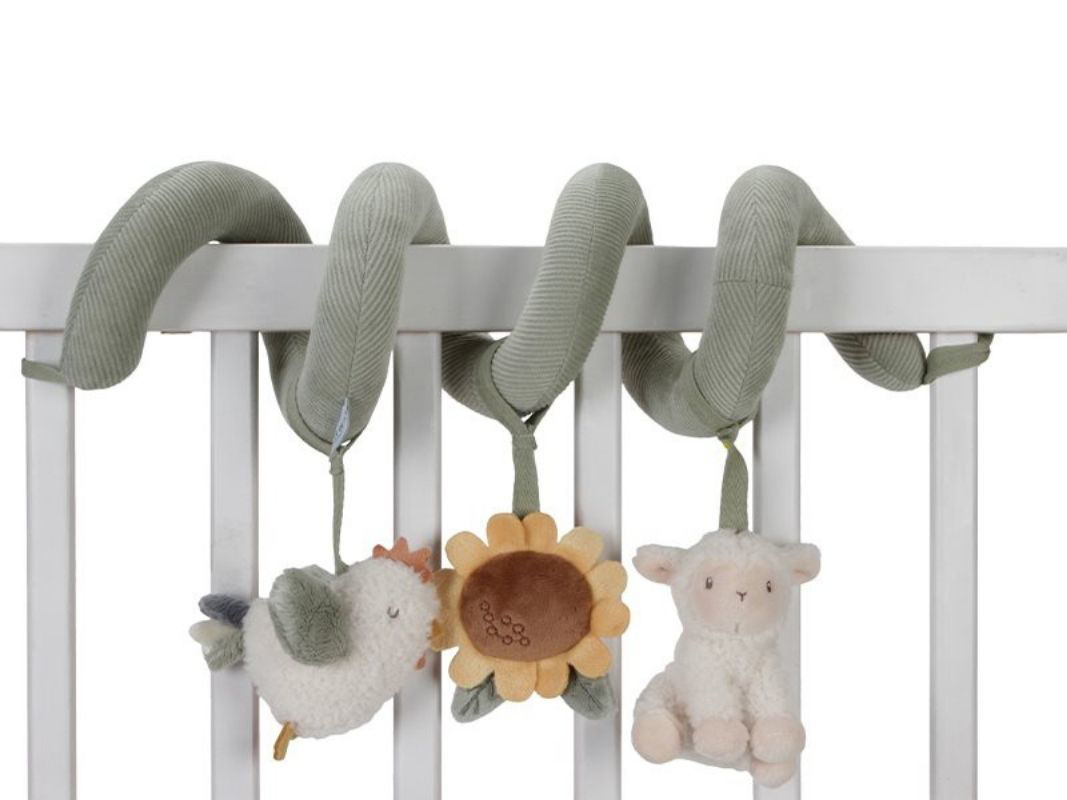 Spirale attività morbida in tessuto - Agganciala al lettino, ovetto o passeggino!