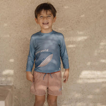 Costume da bagno 'Ocean Brown Stripes' (Tessuto Seersucker e Coulisse Regolabile)