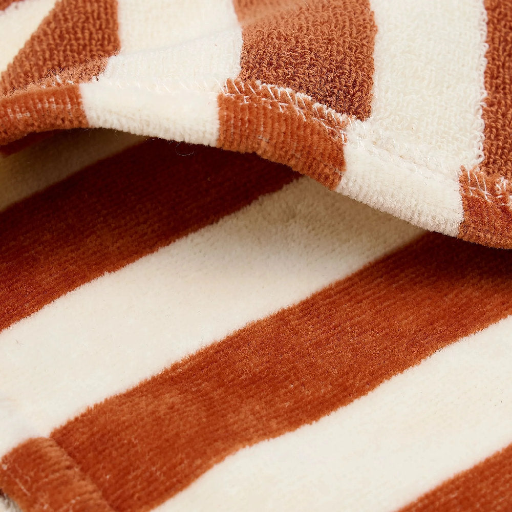 Poncho Mare per Bambini 'Ocean Brown Stripes' in Spugna (Cotone Biologico)