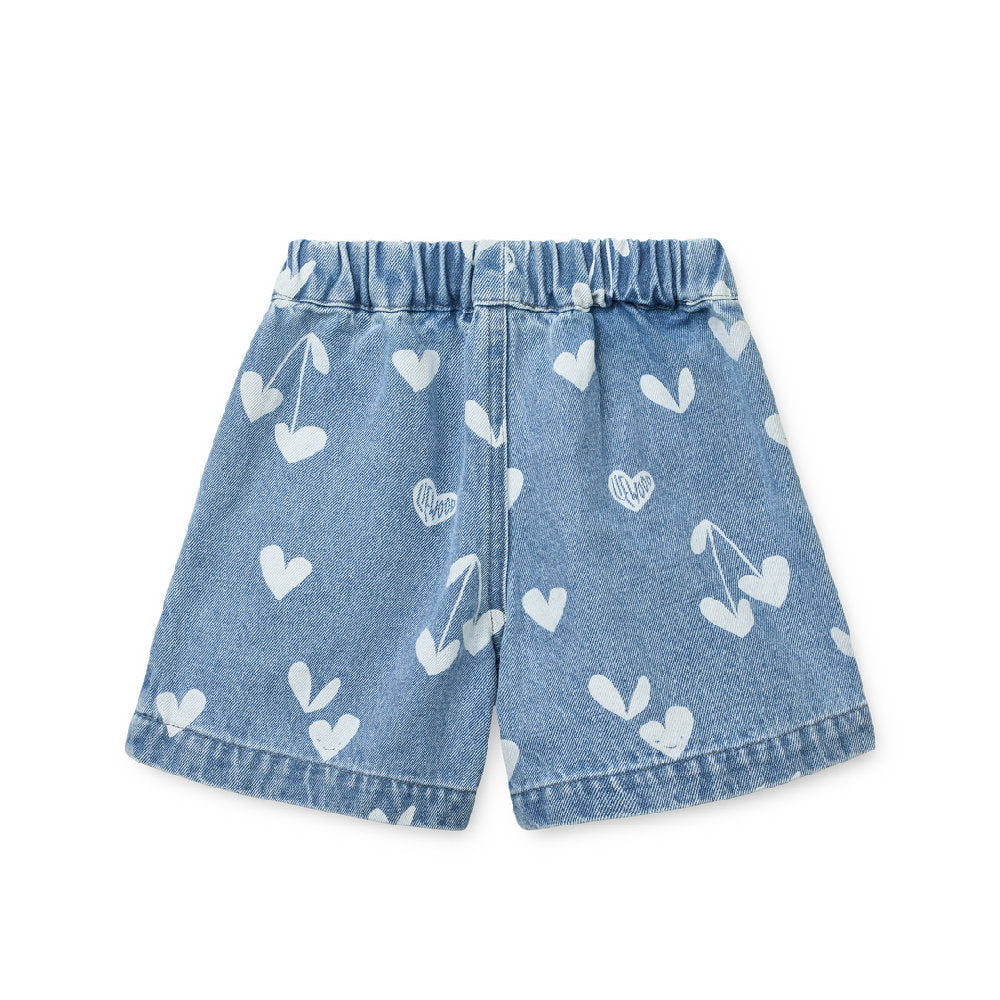 Shorts in denim di morbido cotone con vita regolabile Borrisa