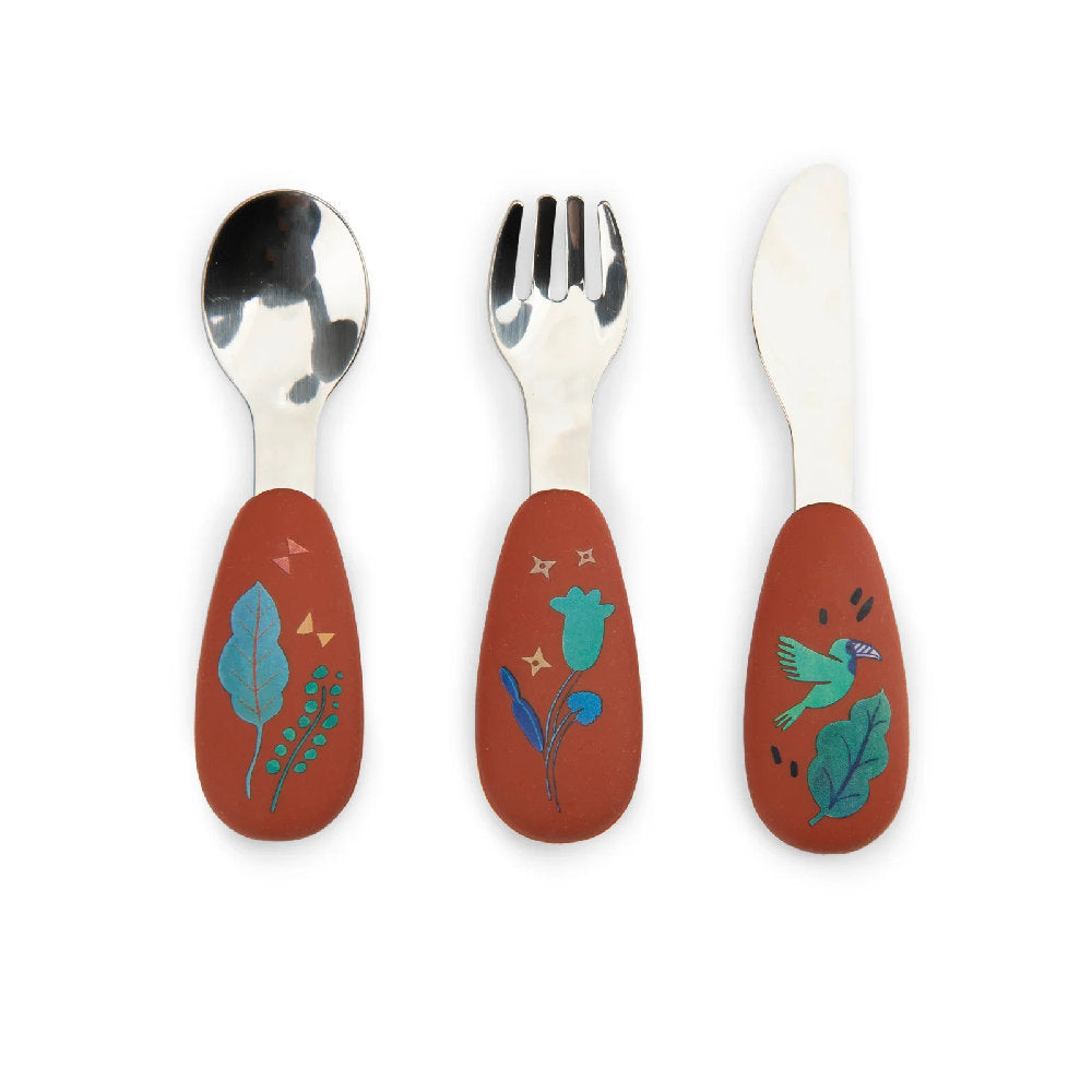 Set posate in silicone e acciaio - Lavabili in lavastoviglie