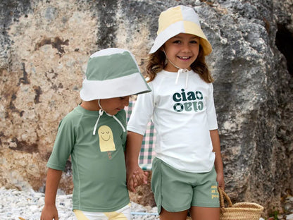 Cappellino estivo Reversibile con Laccetti (Protezione UV 80) - Checkboard Green
