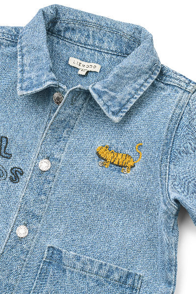 Overshirt in denim con ricami Kinsley - 100% Cotone