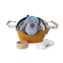 Gioco peluche Jules il cane e il suo cestino