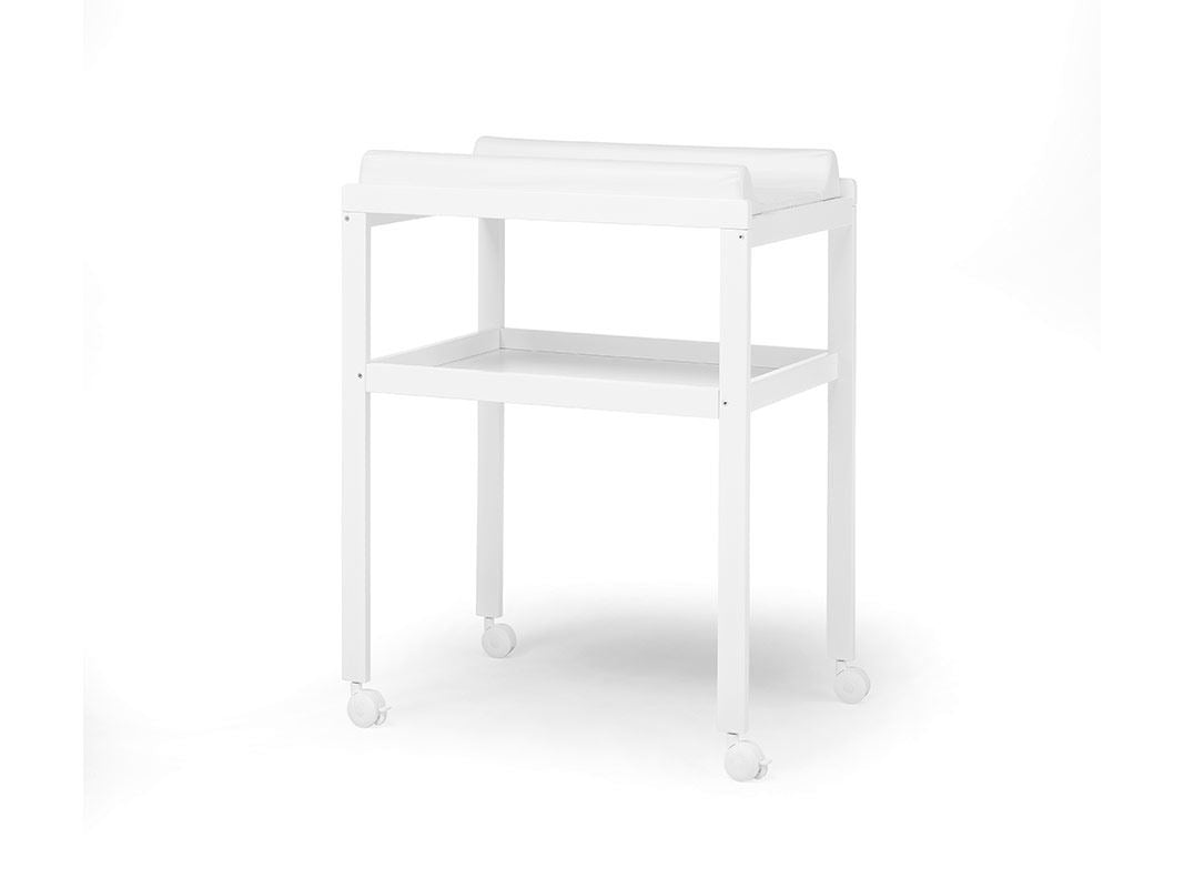 Mobile Fasciatoio Mini in Legno di Faggio con Ruote e Materassino in PVC - 76,5x53,5x100cm