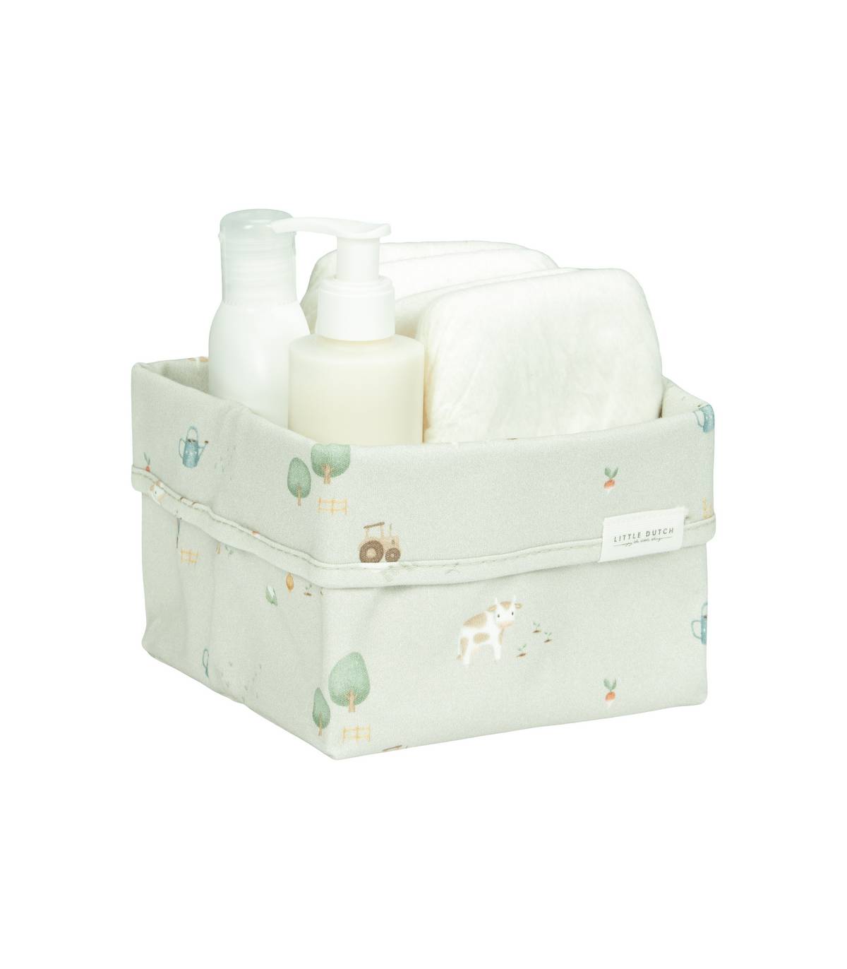 Cestino porta oggetti 15x15x15cm - 100% Cotone Bio