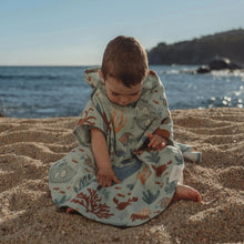 Poncho Mare Bambino 'Ocean Friends' in Mussola e Spugna (Cotone Biologico)