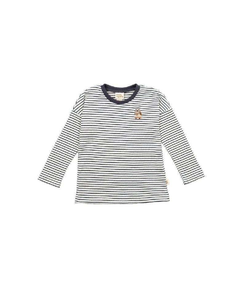Maglia a Manica Lunga in Cotone Biologico con Ricamo 'Gufo sullo Skateboard'