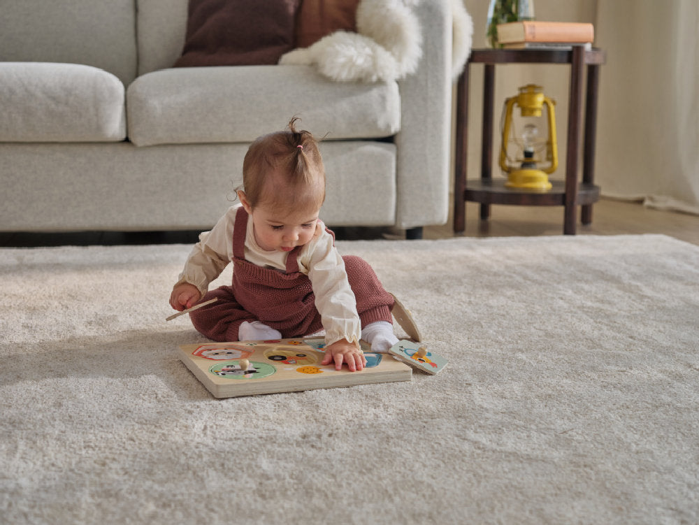 Puzzle Sonoro in Legno con Pomelli 'My First Sound Puzzle - Animali della Fattoria'
