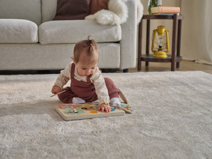 Puzzle Sonoro in Legno con Pomelli 'My First Sound Puzzle - Animali della Fattoria'