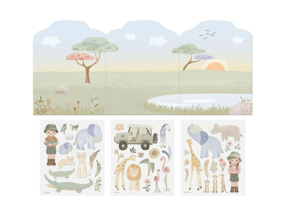 Album con Adesivi Riutilizzabili 'Safari Friends' Little Dutch (3+ Anni)