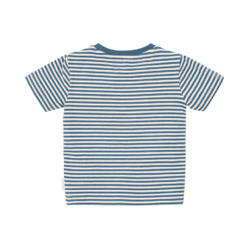 T-Shirt Bambino a Righe in Cotone Biologico - Indigo e Sabbia