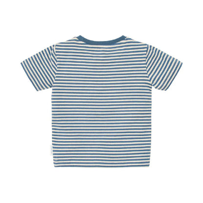 T-Shirt Bambino a Righe in Cotone Biologico - Indigo e Sabbia