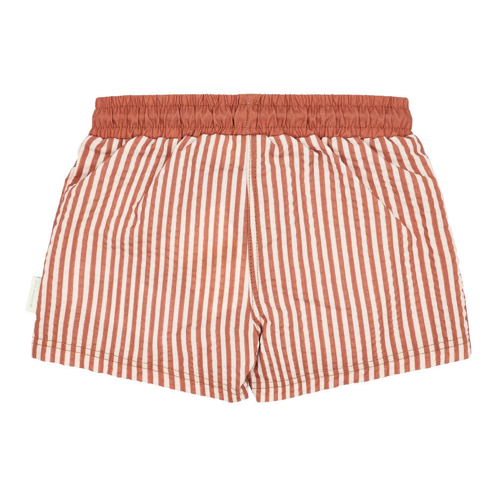 Costume da bagno 'Ocean Brown Stripes' (Tessuto Seersucker e Coulisse Regolabile)