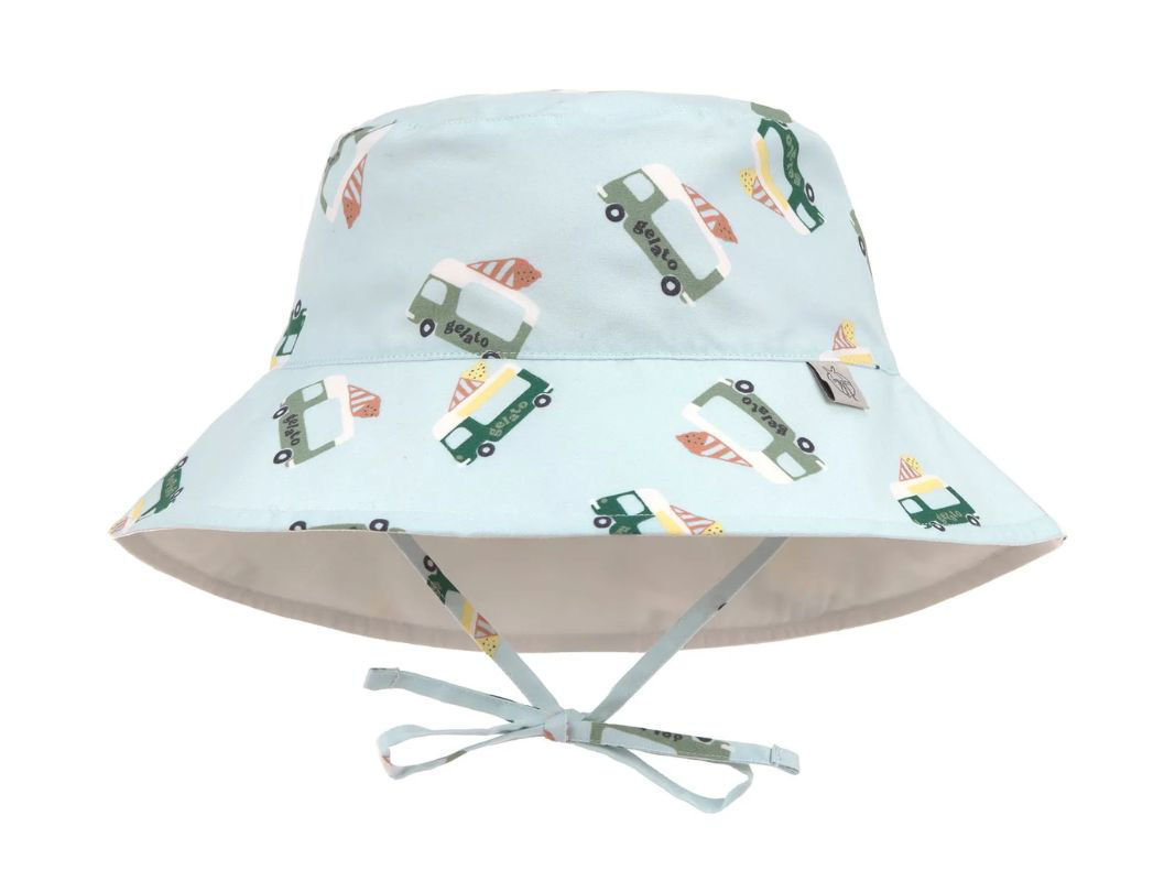 Cappellino estivo Reversibile con Laccetti (Protezione UV 80) - Ice Cream Truck Illusion Blue