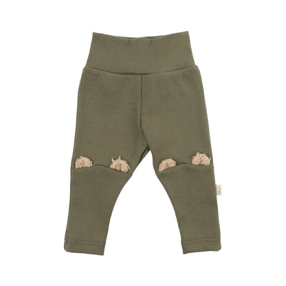 Leggins a costine doppie  - con orecchie Teddy