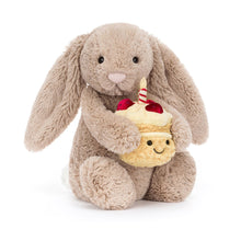 Peluche morbido coniglio con torta compleanno