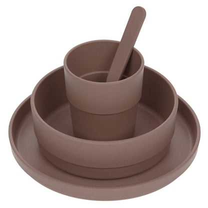 Set piatti 4 pezzi - Ciotola, piatto,bicchiere e cucchiaio