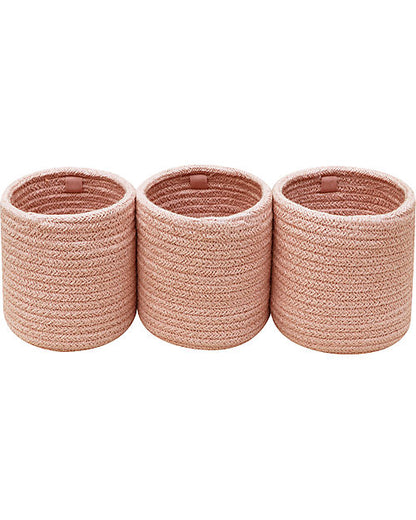 Set 3 Mini Cestini Portaoggetti da Culla 'Bamboo' - Vintage Nude