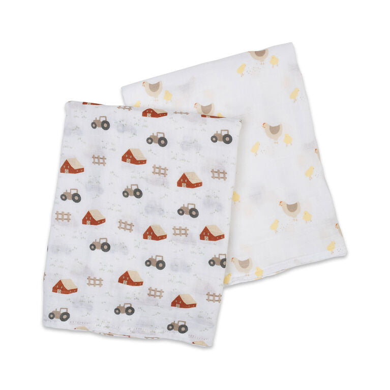Set di 2 Copertine Swaddle 100 x 100 cm  - 100% mussola di cotone