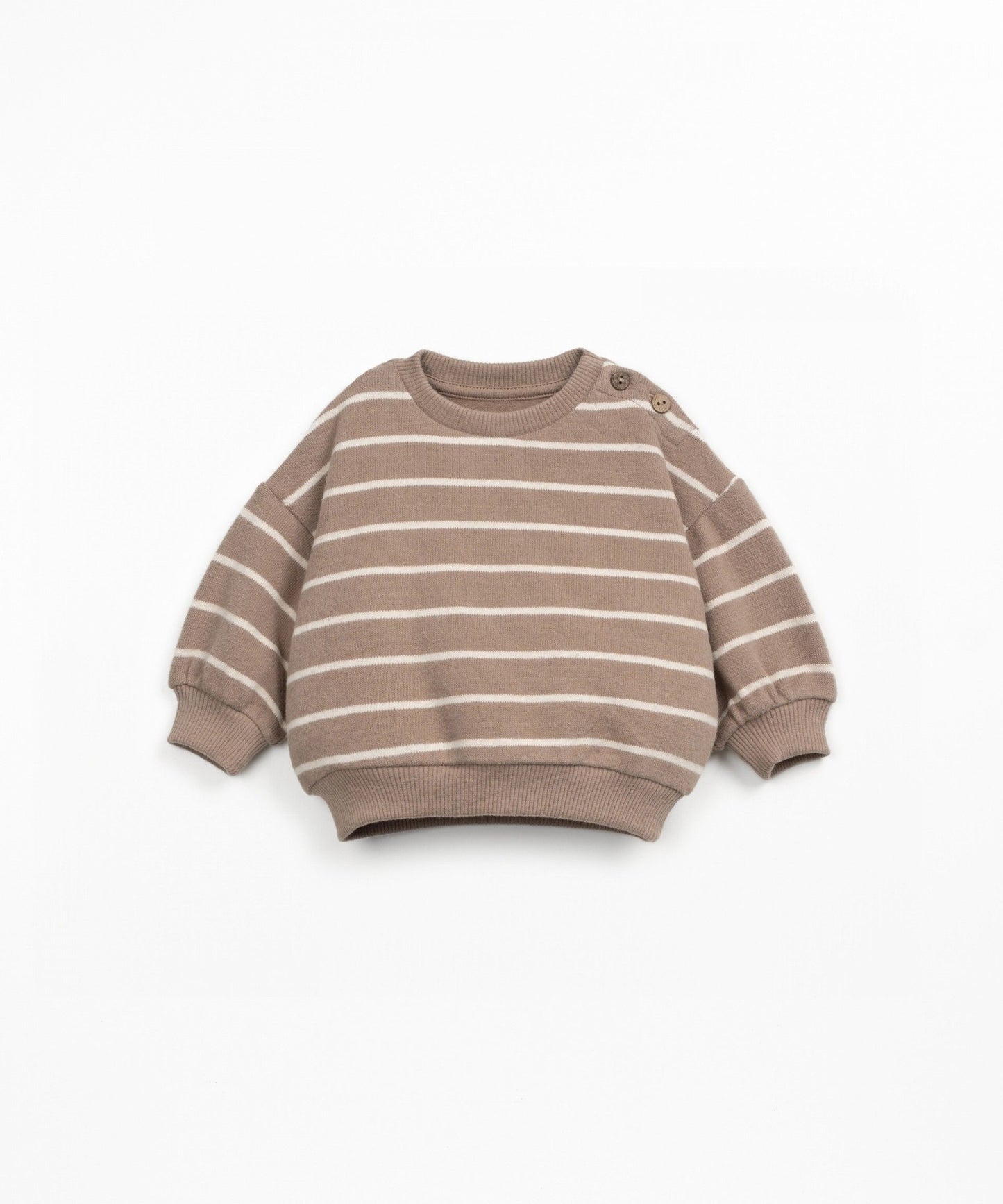 Felpa in cotone a righe - 89% Cotone rigenerato