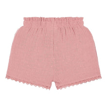 Pantaloncini Corti Bambina in Cotone Biologico con Volant - Pink Blush