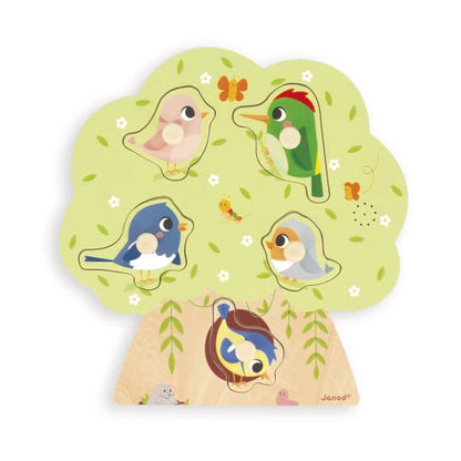 Puzzle Sonoro in Legno FSC® 'L'Albero degli Uccellini' (5 Pezzi)